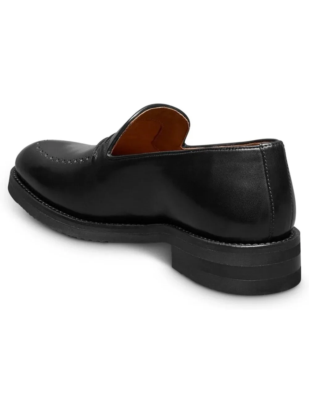 Men's All Black Imported Rubber Leather Dover Business Casual Shoes
